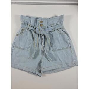 Chillipop Girls Light Denim Shorts Belted Size 14/16 NEW Casual